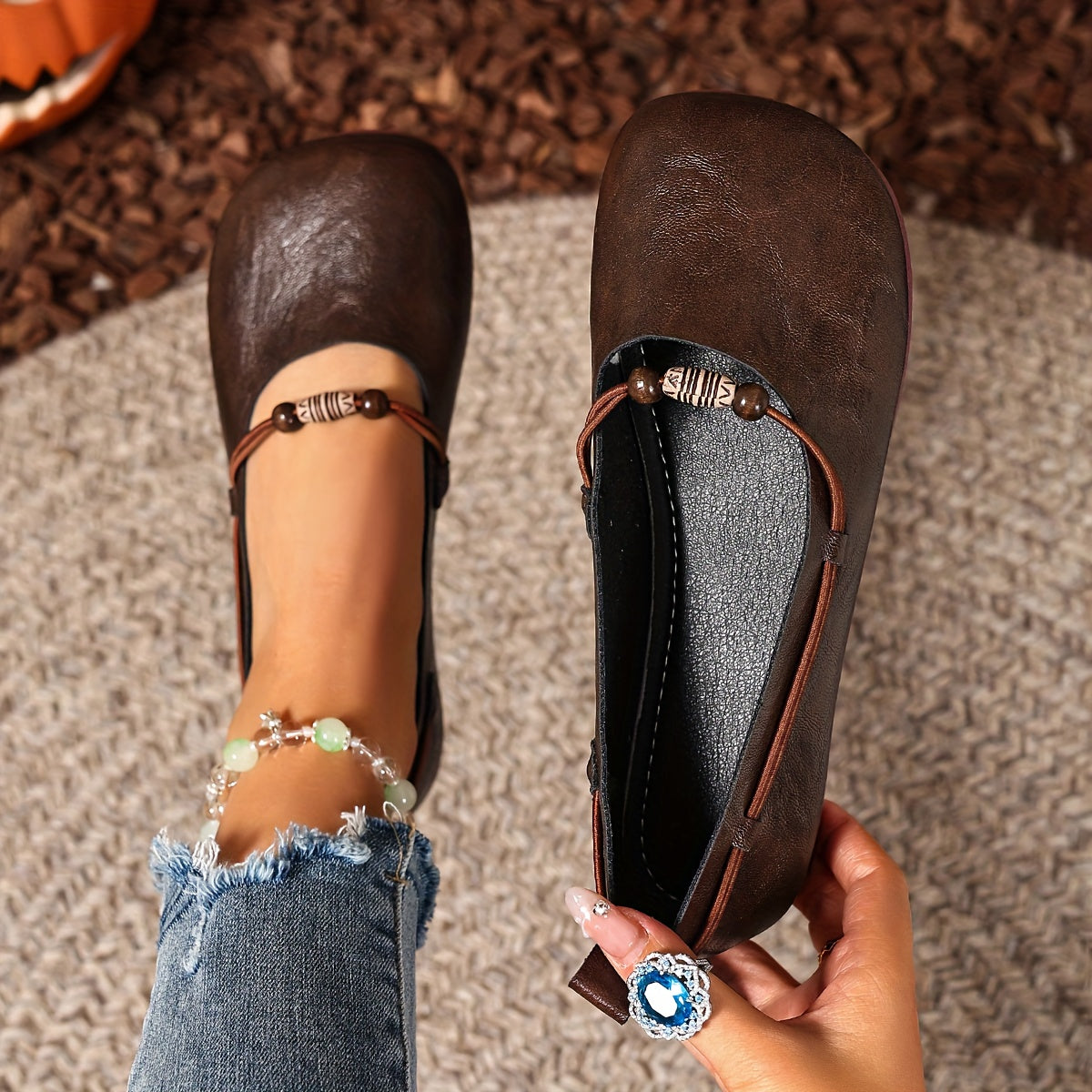 Bohemian Beaded Mary Jane Flats – Vintage Soft Sole Comfort Shoes for Women