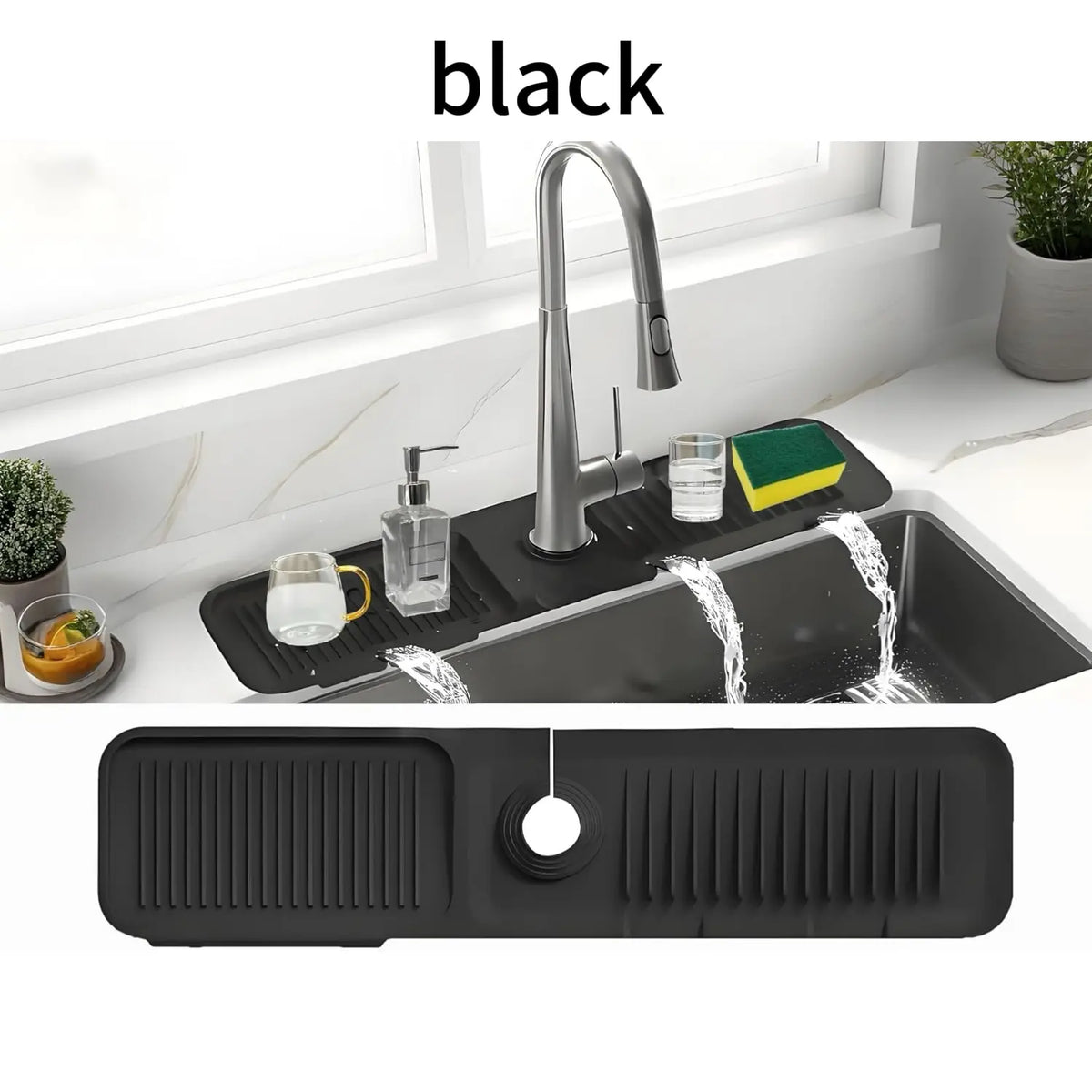 Silicone Sink Mat - Sink Protector with Quick Drain for Kitchen and Bathroom