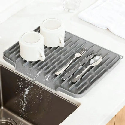 Silicone Sink Mat - Sink Protector with Quick Drain for Kitchen and Bathroom