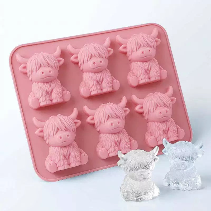🔥🐮Highland Cow Silicone Ice Cube Tray– Cute 3D Ice for Drinks, Parties & Gifts
