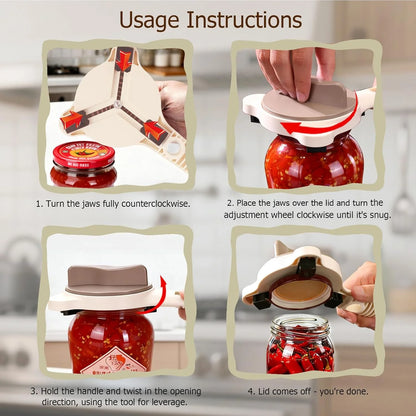 2026 New 4-in-1 Jar Opener with Stainless Steel Claws