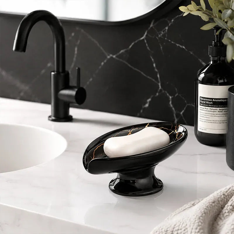Ceramic Self-Draining Leaf Soap Dish