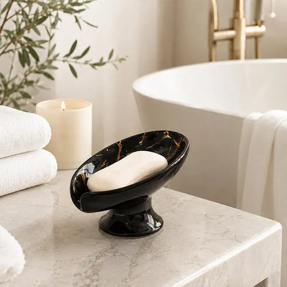 Ceramic Self-Draining Leaf Soap Dish