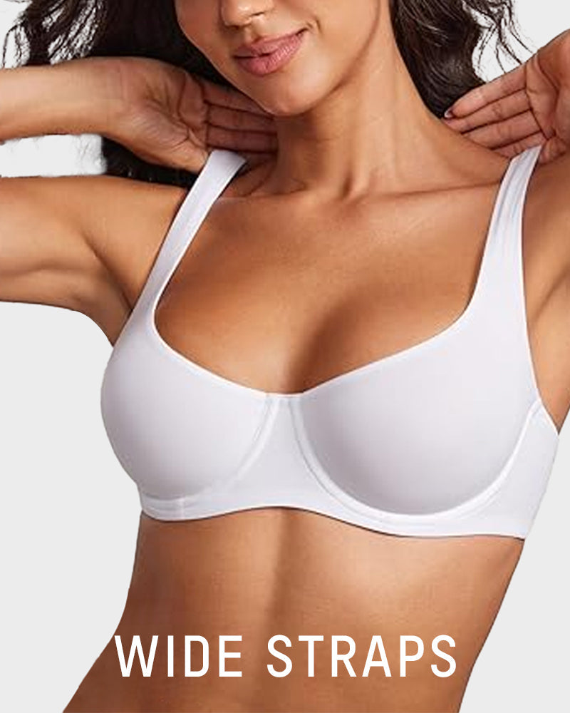 Supportive Underwire Non-Padded Demi Cup Bra