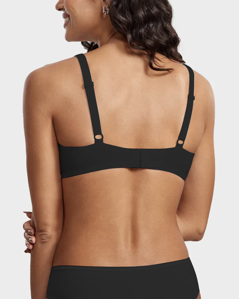 Supportive Underwire Non-Padded Demi Cup Bra