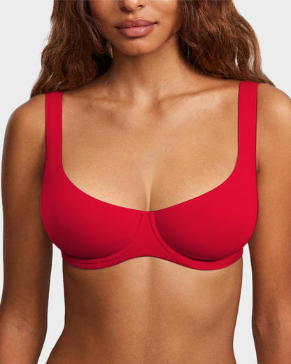 Supportive Underwire Non-Padded Demi Cup Bra