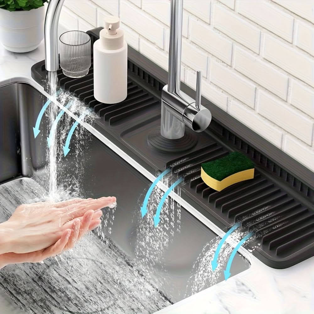 Silicone Sink Mat - Sink Protector with Quick Drain for Kitchen and Bathroom
