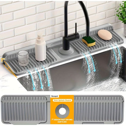 Silicone Sink Mat - Sink Protector with Quick Drain for Kitchen and Bathroom