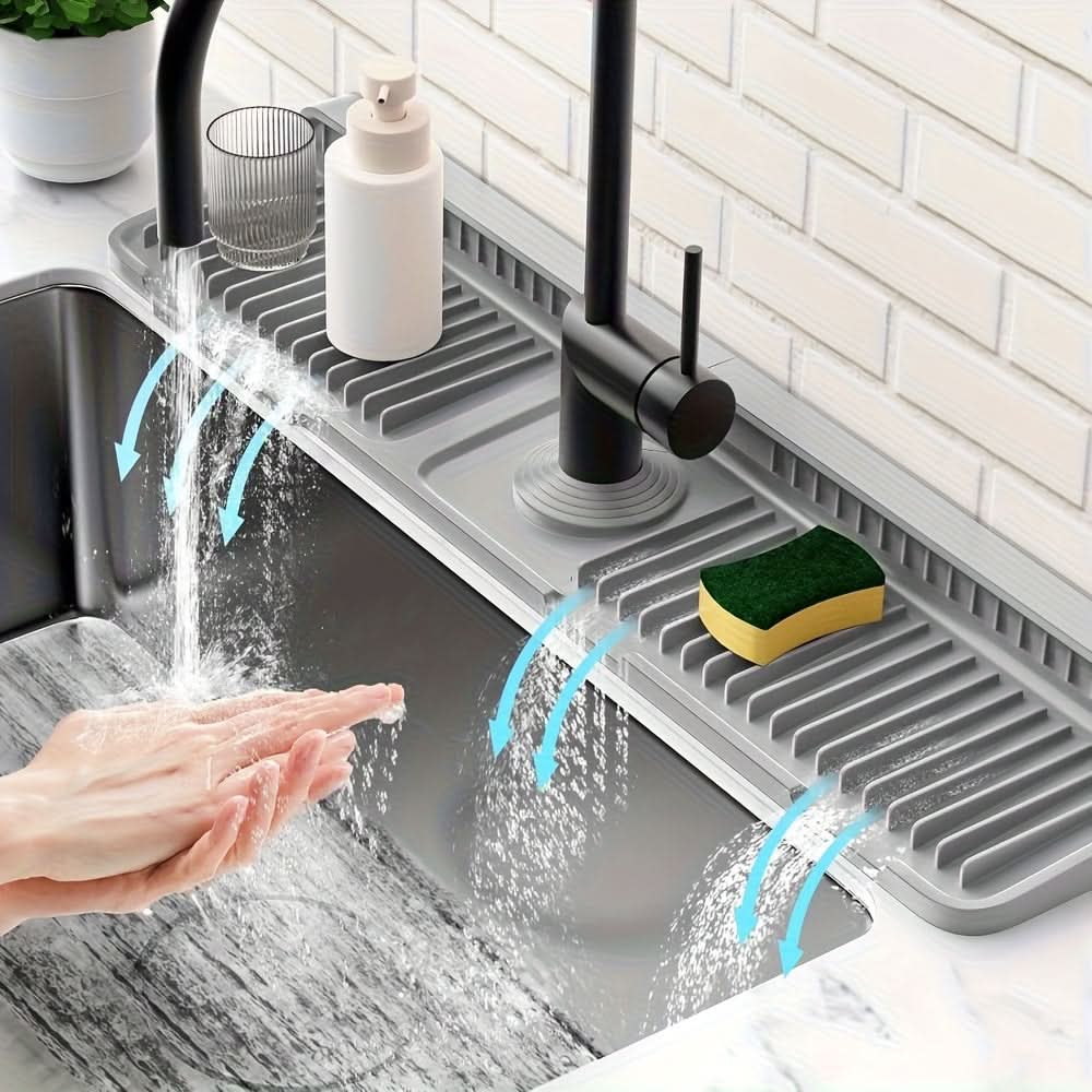 Silicone Sink Mat - Sink Protector with Quick Drain for Kitchen and Bathroom