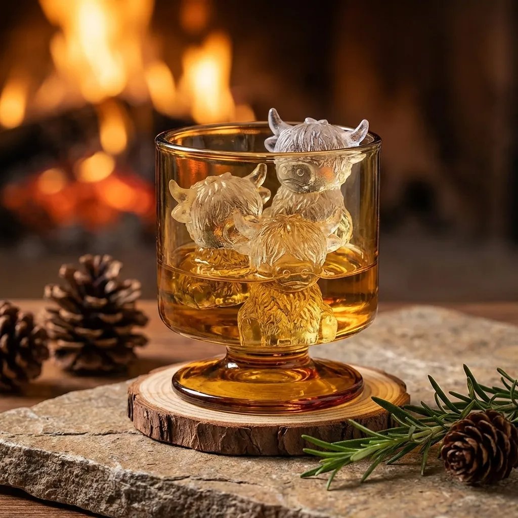 🔥🐮Highland Cow Silicone Ice Cube Tray– Cute 3D Ice for Drinks, Parties & Gifts