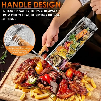 ROLLGRILL – Stainless Steel Rolling Grill Basket