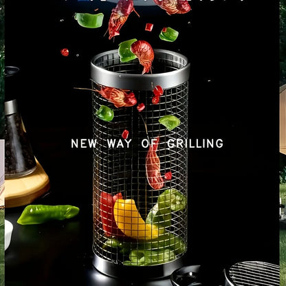 ROLLGRILL – Stainless Steel Rolling Grill Basket